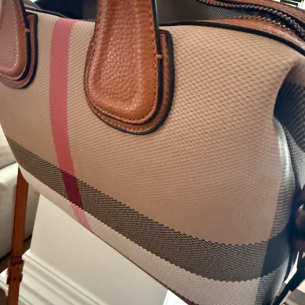 Chic Tan and Pink Women's Satchel